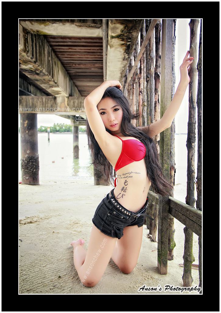 Female model photo shoot of Audrey Goh Li Yi in Sentosa