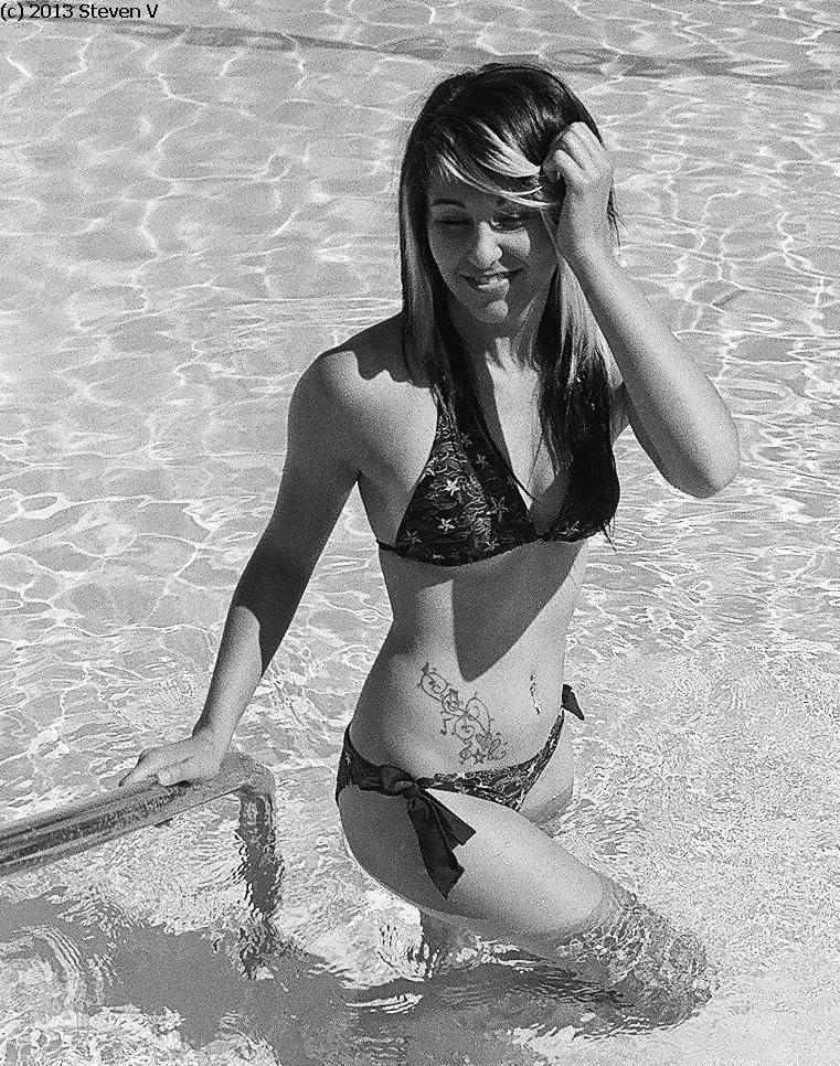 Male and Female model photo shoot of Steven V - PHOTOGRAPHER and Halen Lee in Pool in Bako