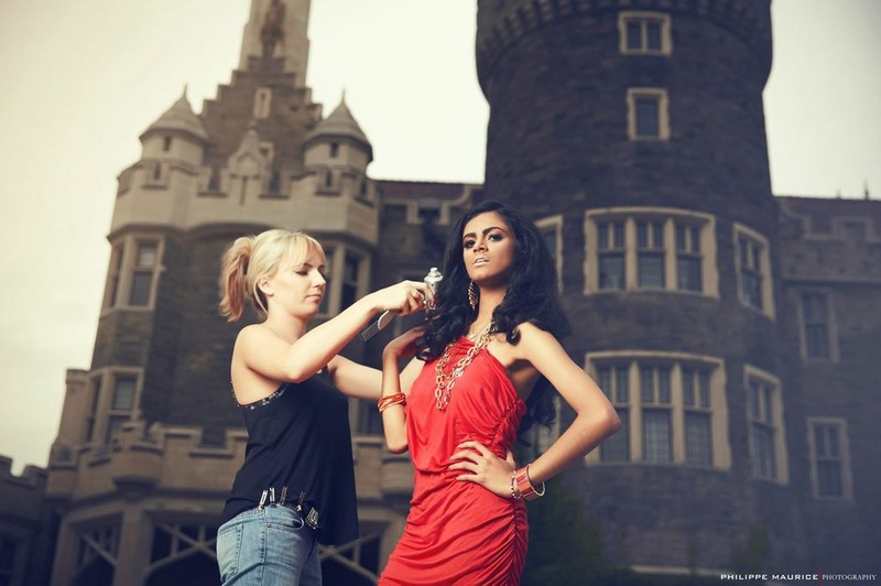 Female model photo shoot of Monika Lidia and Shiv B by Philippe Maurice in Casa Loma, makeup by Glass Visage