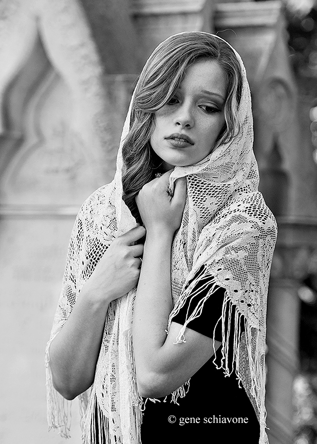 Female model photo shoot of Danielle Bessette by Gene Schiavone in Mount Auburn Cemetery