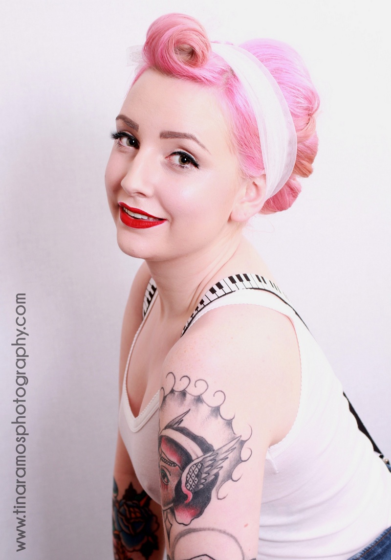 Female model photo shoot of annarose_melb by Tina Ramos Photography, hair styled by Miss Rockabillie Stylin