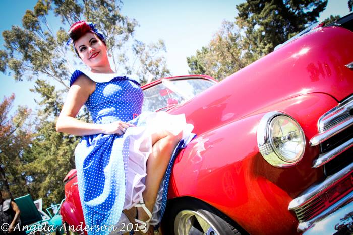 Female model photo shoot of Miss Cherry Johansson in Mad Bomberz Car Show, Nipomo CA