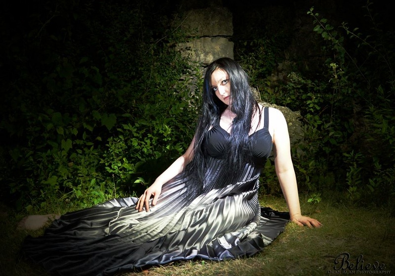 Female model photo shoot of Hysteria Strange by Dean Alan, makeup by Hysteriia Strange