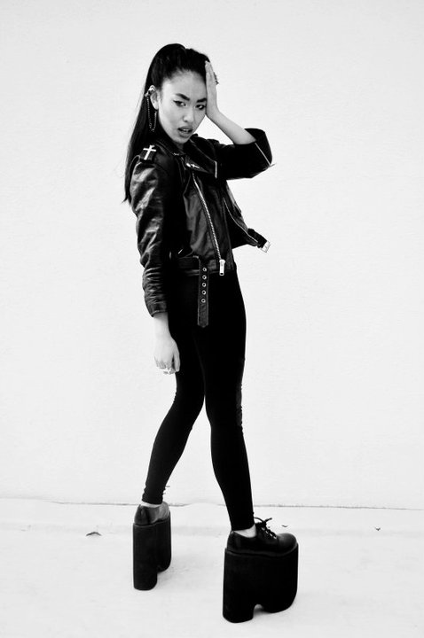 Female model photo shoot of Paris couture photogrph