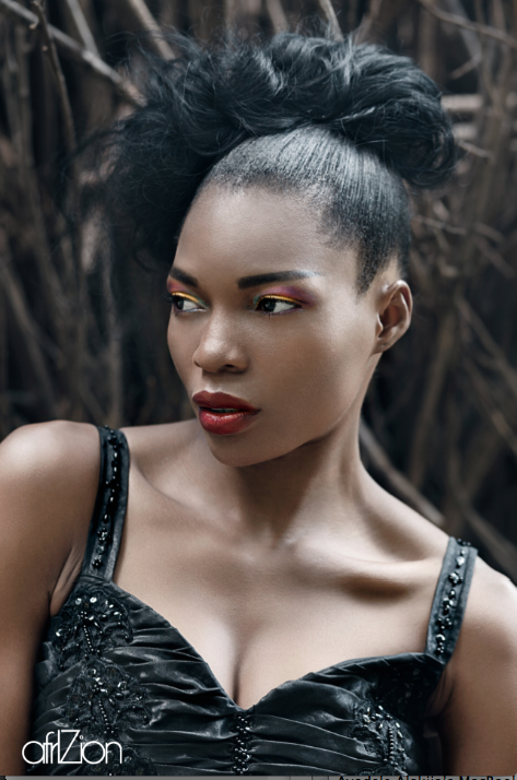 Female model photo shoot of Dele Alakija Makeup by Avaloni Studios