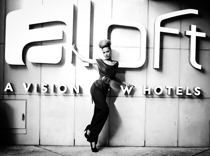 Female model photo shoot of Rosalee Meshika in ALoft Hotel, Harlem NY