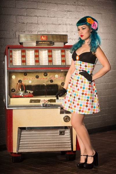 Female model photo shoot of Rebecca Edwards in Atomic Liquors