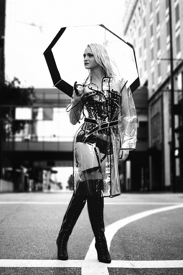 Female model photo shoot of Aurore by Francisco Castro in Downtown Cincinnati