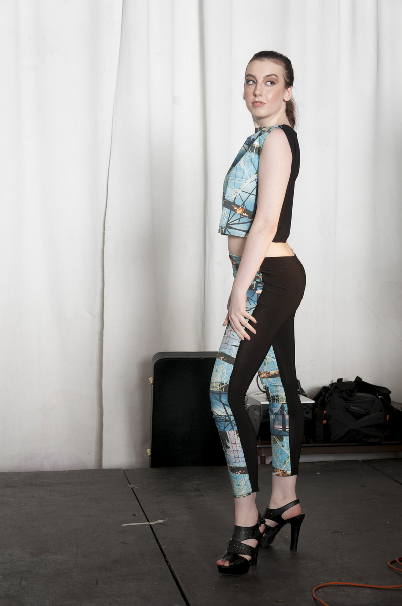 Female model photo shoot of EirynnB in Runway Passport fashion show