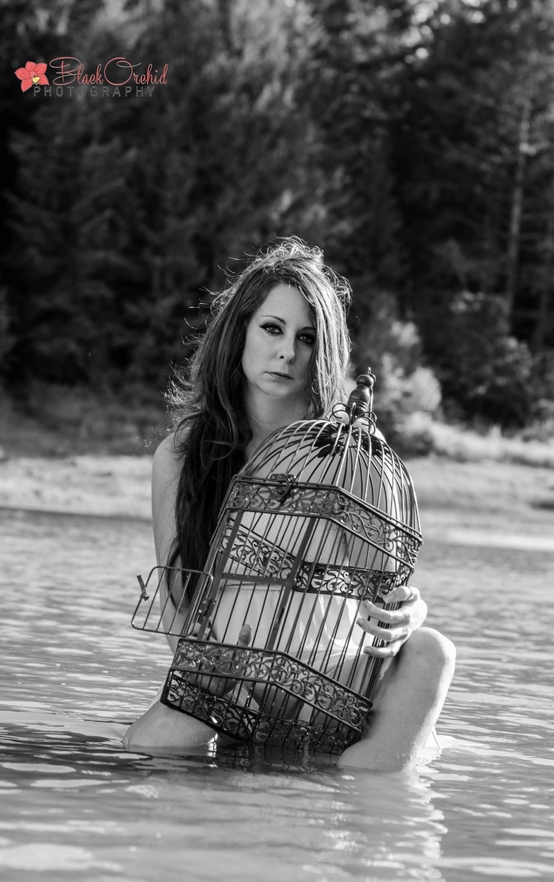 Female model photo shoot of Black Orchid  in Hagg lake