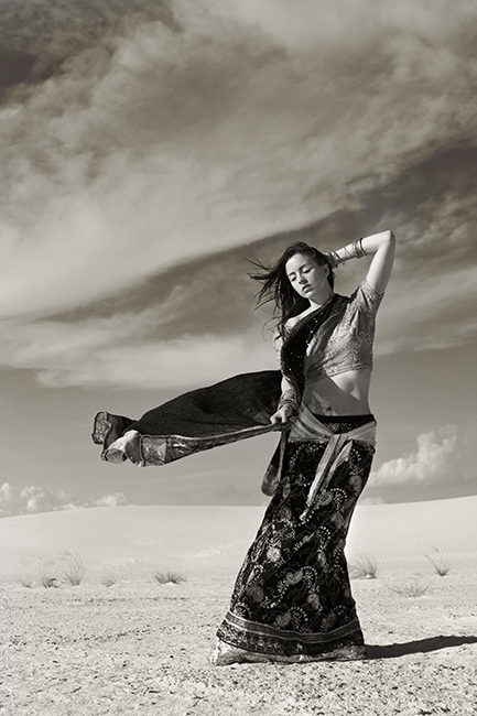 Female model photo shoot of Eclectic and Erin Holmes in White Sands New Mexico