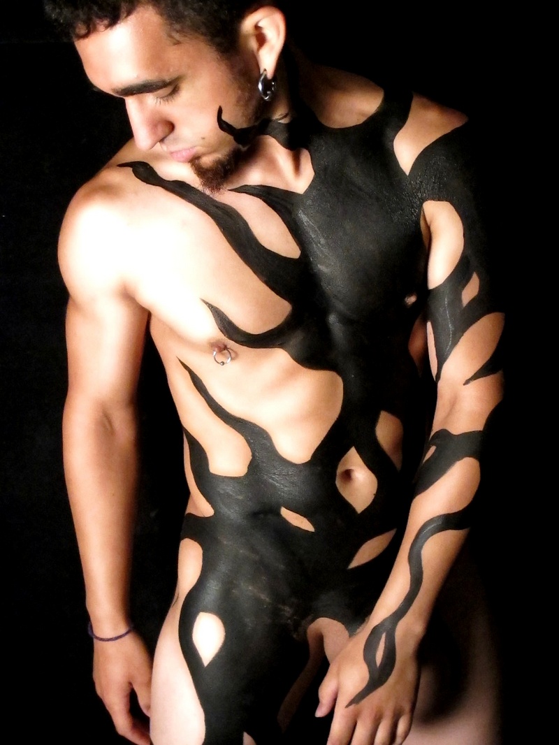 Male model photo shoot of Be Malo, body painted by REDESIGNS