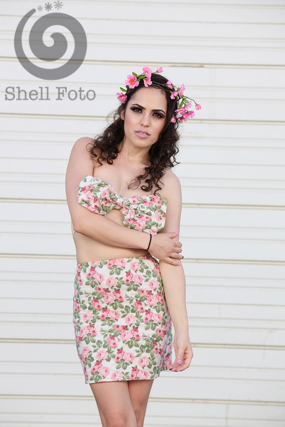 Female model photo shoot of Shell Foto, makeup by Dorsha Rodriguez, clothing designed by Erika Salumbides