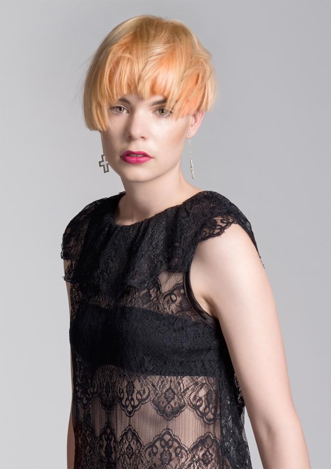 Female model photo shoot of Hollie U by Paul Christey in Fruition hair, Brisbane City, hair styled by Verity Faichen