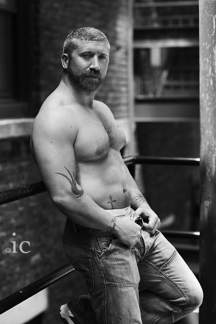 Male model photo shoot of Wolfuk in NYC July 2013
