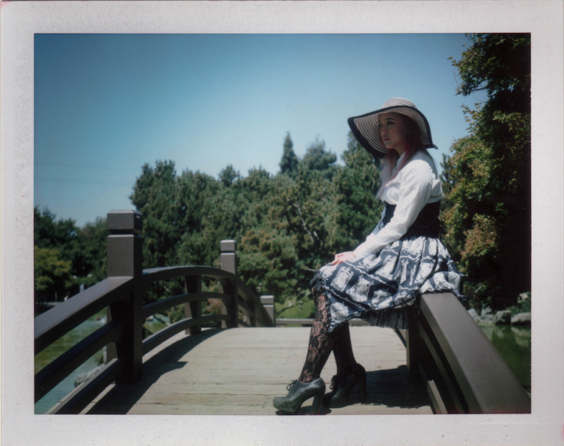 Female model photo shoot of Cherry Ji in japanese garden