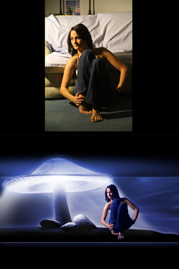 Female model photo shoot of crystal blue imaging