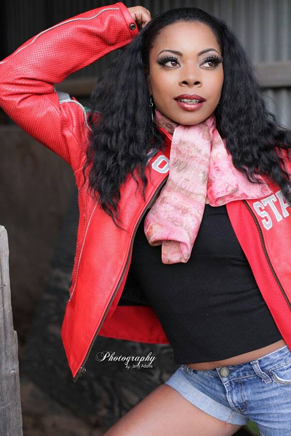 Female model photo shoot of khrissy d by Photography by Jerry, makeup by Liz Flowers