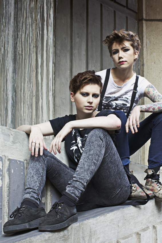 Female model photo shoot of Ina Prusakova, Spike and Chess Mulgrew by Ellwood in London, hair styled by Dominic Langley
