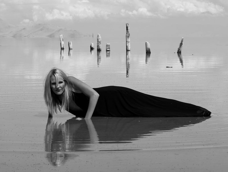 Female model photo shoot of Wicked Form Photography and Michelle H Sharp in The Great Salt Lake , Magna , UT