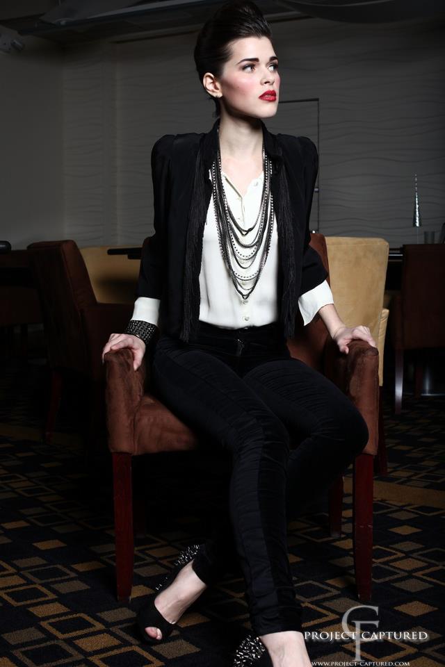 Female model photo shoot of TuxedoCat