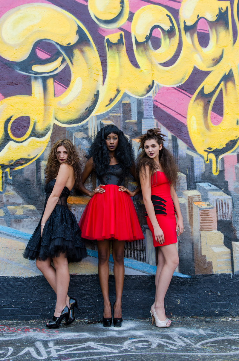 Female model photo shoot of AKStudios, Iman Brown and Gina Mazzola in New York, NY, hair styled by Katelyn McGinn, clothing designed by Saboroma 