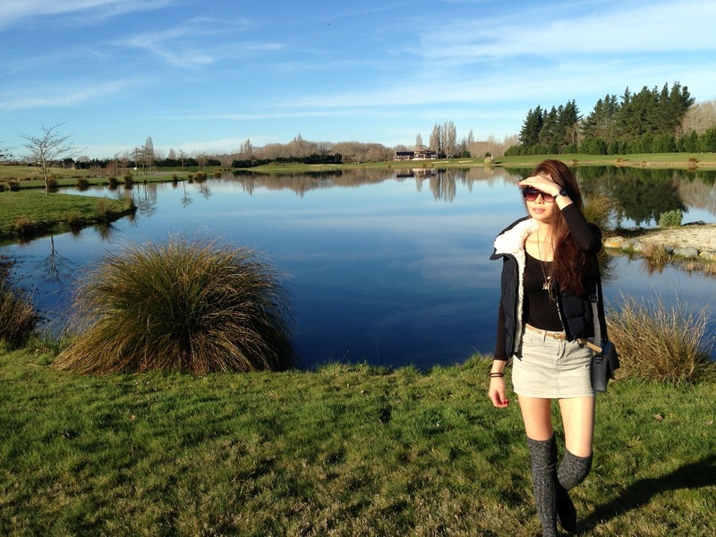 Female model photo shoot of Nana Ko in sunny day in Christchurch