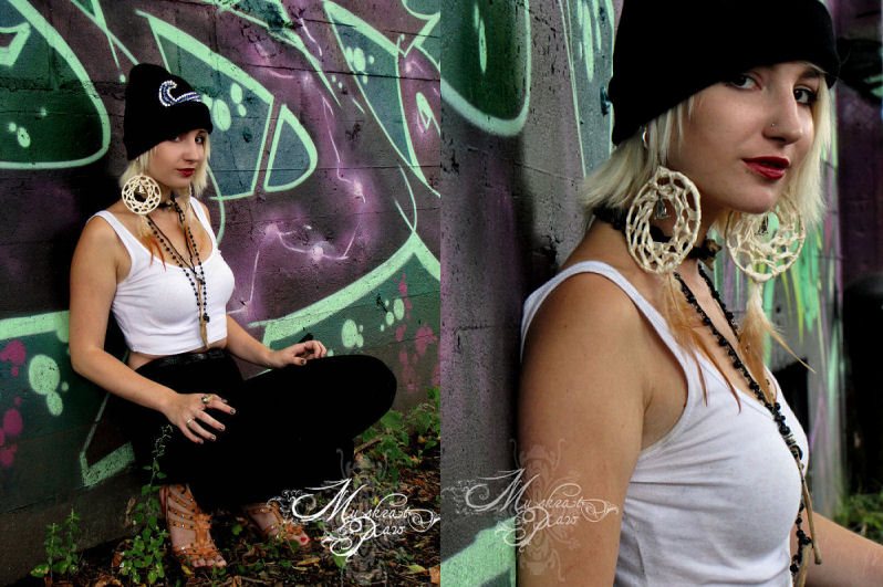 Female model photo shoot of SheriBee in Oshawa, Ontario, clothing designed by Muskrat Paw