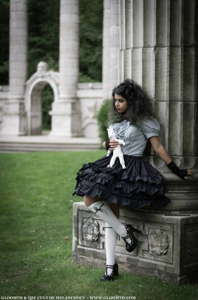 Female model photo shoot of Ashavari, hair styled by Savija Ellis, clothing designed by Gloomth Clothing