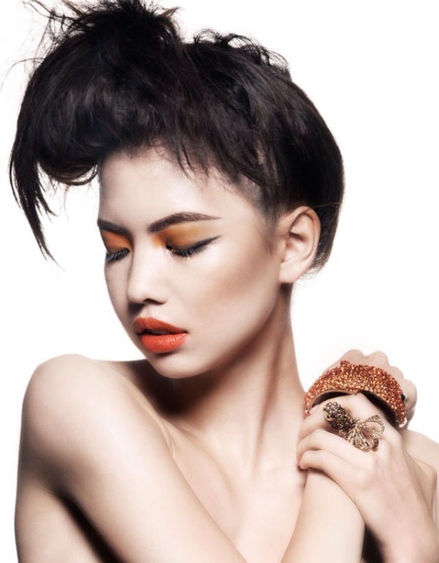 Female model photo shoot of Ky M Hair Artist 