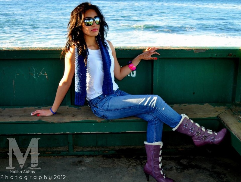 Female model photo shoot of Guadalupe Vital  in La Jolla Shores