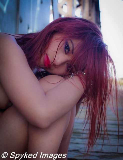 Female model photo shoot of celine mielke by Spyked