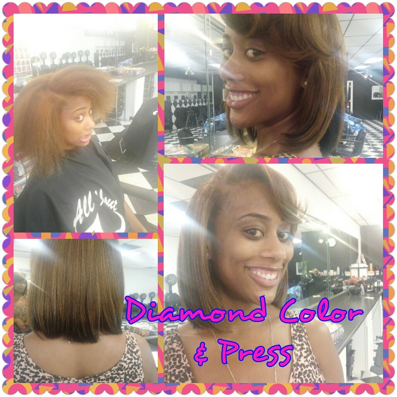 Female model photo shoot of TheDiamondX in All About U Beauty & Barber