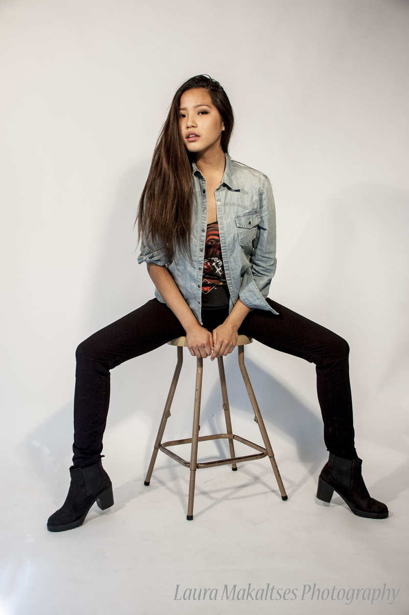 Female model photo shoot of Laura Mak9 in studio