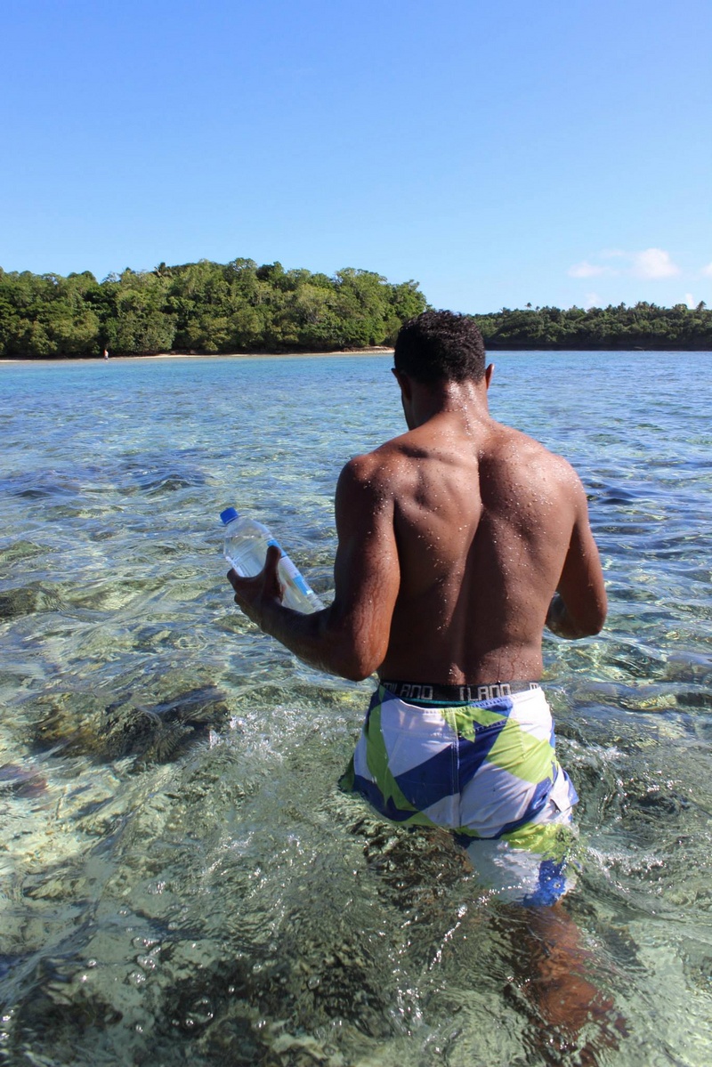 Male model photo shoot of Nic Pelegri in Naitilo, of the coast of Vanua Levu, Fiji
