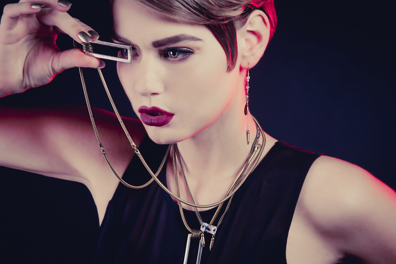 Female model photo shoot of Liz Law Jewelry in LA