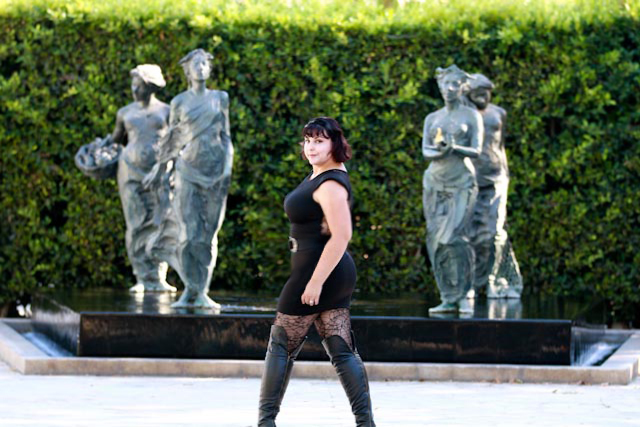 Female model photo shoot of Mia The Syren in Cerritos Sculpture Garden