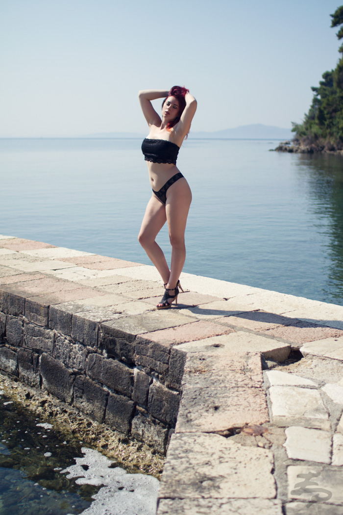 Female model photo shoot of Necia Navine in Corfu