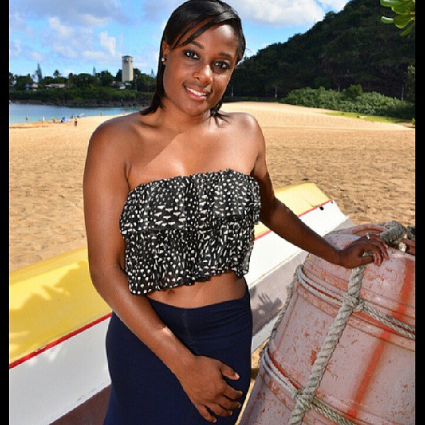 Female model photo shoot of Shermerica  in Waimea Bay Beach