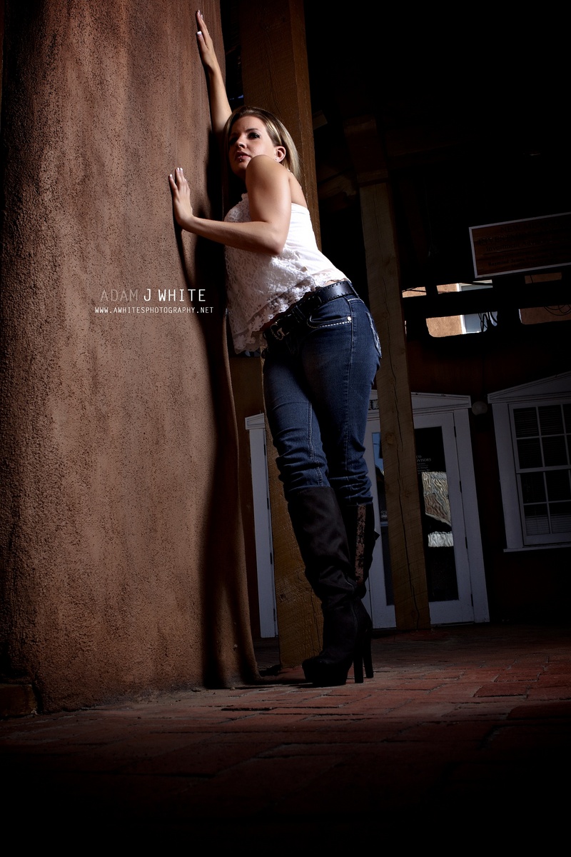 Female model photo shoot of Candice Keim in Old Town Albuquerque New Mexico