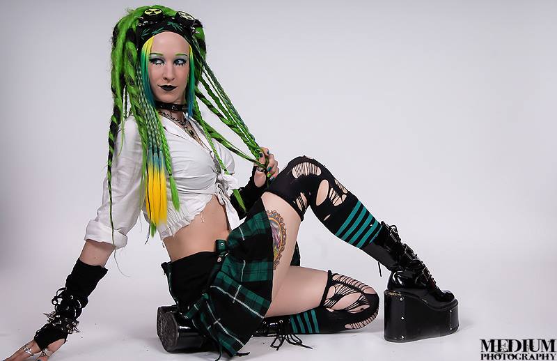 Female model photo shoot of Anthraxxx420 by Medium Photography