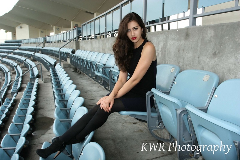 Female model photo shoot of Sabrina Di by KWR Photography in Dodger Stadium