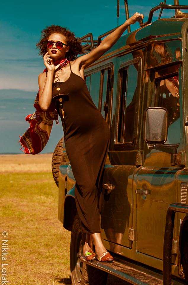 Female model photo shoot of Nikka L in Masai Mara, Kenya