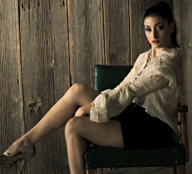 Female model photo shoot of ScarletV by k e hayhurst images, makeup by Ricki Retino MUA