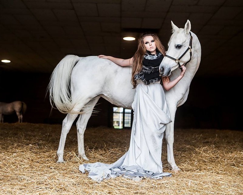 Female model photo shoot of jrabkin equestrian