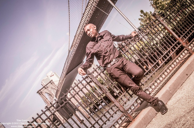Male model photo shoot of Thurito Martinez in Brooklyn Bridge. Brooklyn NY.