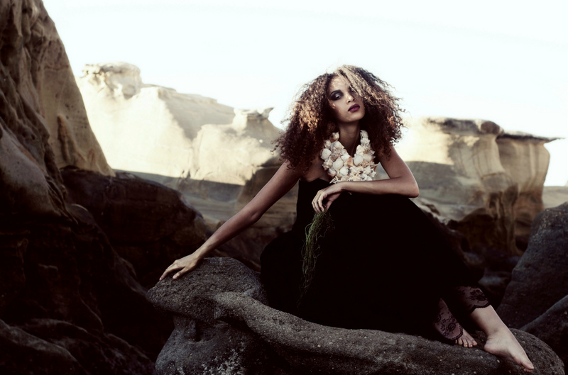 Female model photo shoot of NicolaWilsonPhotography and Diya Brown in bird rock, makeup by Selina Bautista