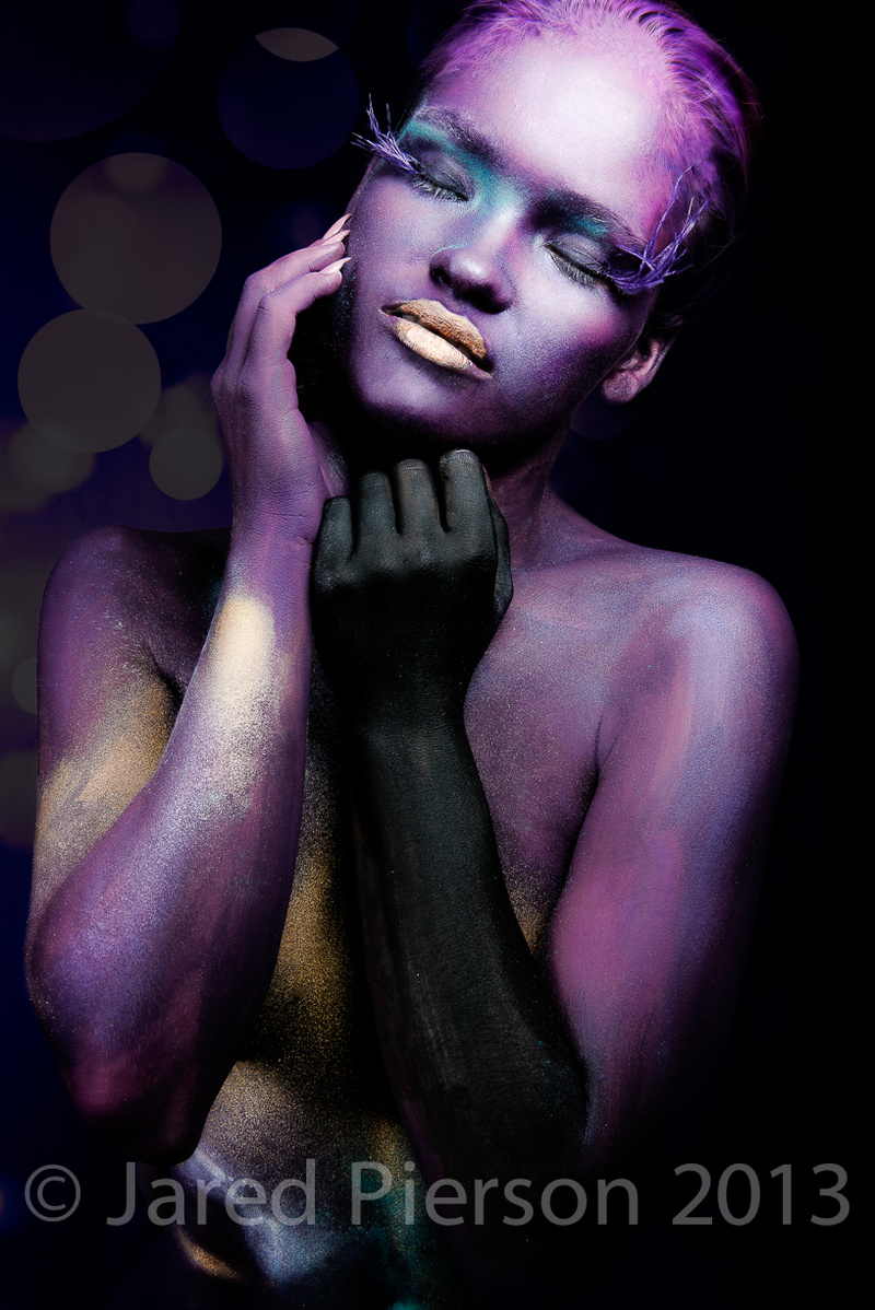 Female model photo shoot of Valentina Benjamin, body painted by ABC BODY ART