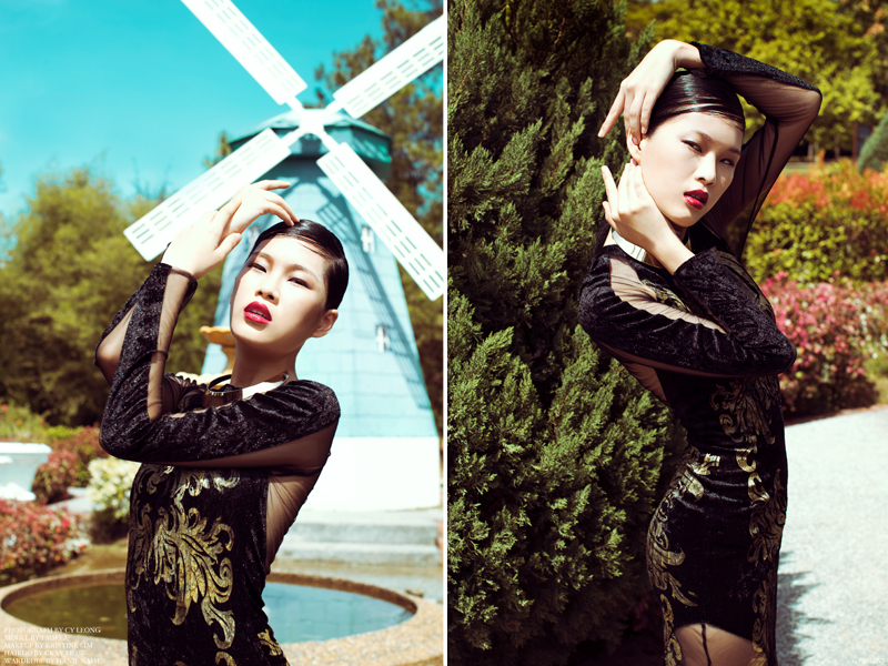 Female model photo shoot of E m m y L by CY LEONG in Kuala Lumpur, makeup by Kristine Lim