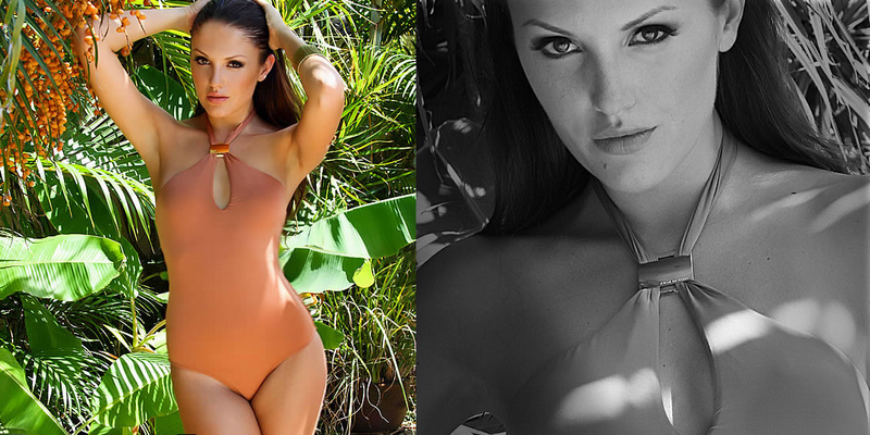 Female model photo shoot of PlushSwimwear by KKerry Photography in Jupiter, FL, makeup by Faces by Lauren Faith 